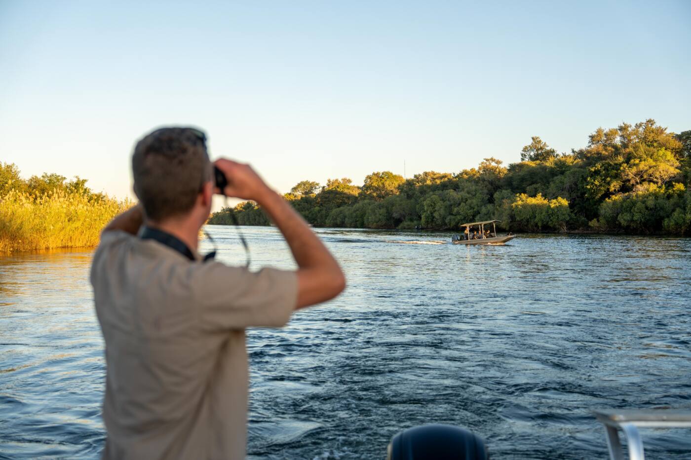 Guest birdwatching over the Kavango River