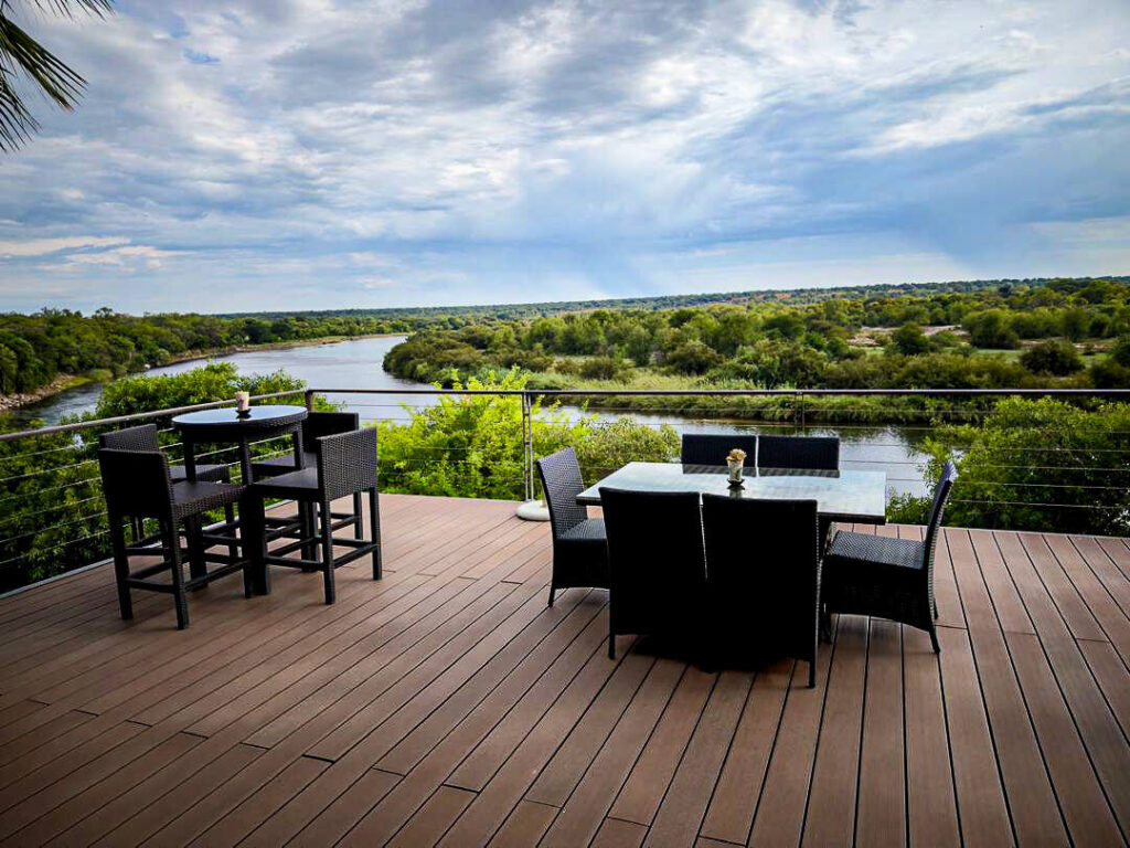 Simanya restaurant deck overlooking the Kavango River