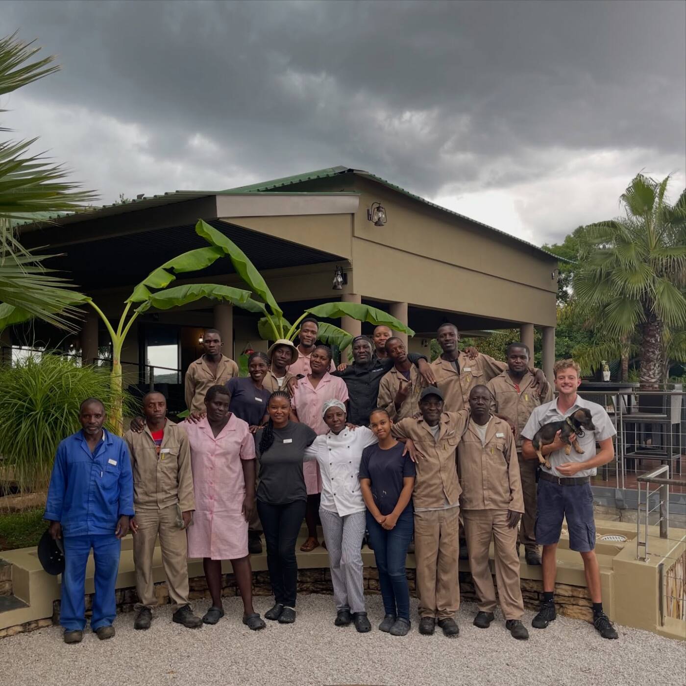 The Simanya team in front of the lodge